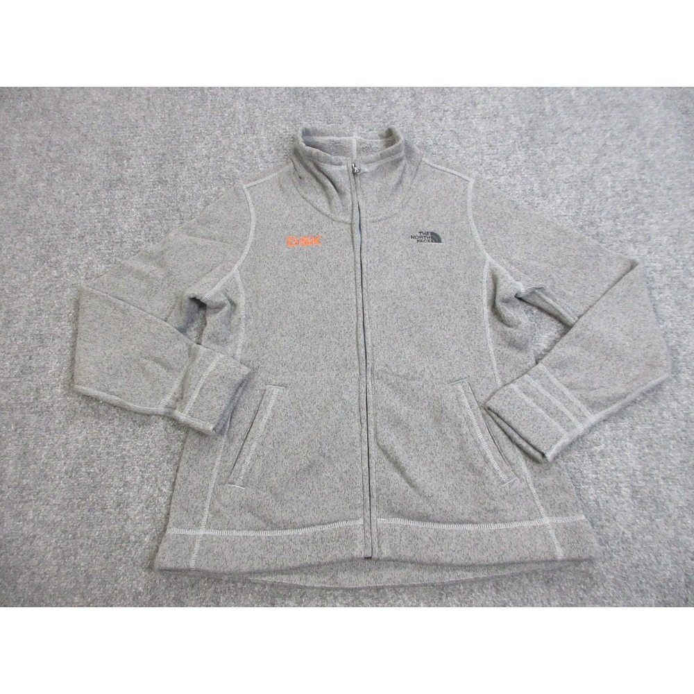 The North Face Jacket Womens Large‎ Gray Fleece Full Zip Sweater Knit NF0A3LH8